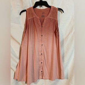 Sonoma Pink Tank Top with Buttons